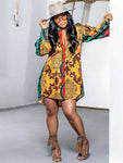 Women Autumn New Vetement Femme Dashiki Yellow Shirt Dress African Dress Dashiki Ankara Dresses