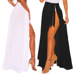 Solid Color Long Bottom Strap Beach Skirt