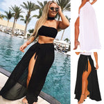 Solid Color Long Bottom Strap Beach Skirt