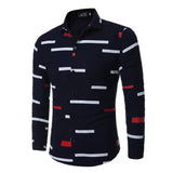 Men's Slim Fit Long Sleeve T-Shirt Stripes Top