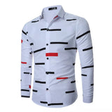 Men's Slim Fit Long Sleeve T-Shirt Stripes Top