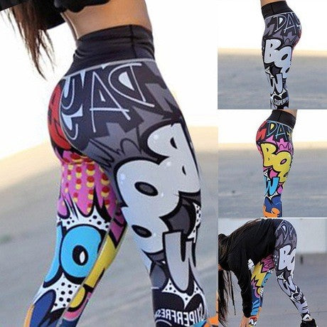 Digital Printing Small Monster Yoga Lift Hip High Waist