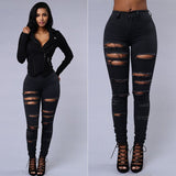 Rip Female Feet Pants Women Jeans