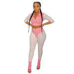 Sexy Rib Knit Tracksuit Women Two Piece Bodycon Outfits Casual Sweat Suits