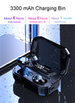 TWS 5.0 Bluetooth 6D Stereo Earphone Wireless Earphones Sport IPX7 Bluetooth Earphones 3300mAh LED Display Power Bank