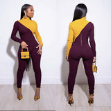 Zip Cut Out Bodycon Jumpsuit Rave Festival Turtleneck Body One Piece Club Outfit Long Sleeve Rompers Women Jumpsuit