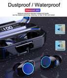 TWS 5.0 Bluetooth 6D Stereo Earphone Wireless Earphones Sport IPX7 Bluetooth Earphones 3300mAh LED Display Power Bank