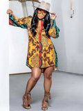 Women Autumn New Vetement Femme Dashiki Yellow Shirt Dress African Dress Dashiki Ankara Dresses