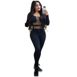 Sexy Sheer Mesh Patchwork See Through Night Party Jumpsuit Women O Neck Long Sleeve Bandage Skinny Rompers Outfit Club Overalls