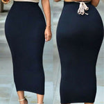 Womens Skirt Jersey Bodycon Tube Straight High Waisted Skirt Ladies Casual Stretch Midi Skirt hot