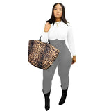 Sexy Leopard Tiger Print Patch work Long Sleeve Night Party Club Jumpsuit Women Outfit