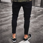 Mens Cool Designer Brand Black Jeans Skinny Ripped Destroyed Stretch Slim Fit Hop Hop Pants With Holes For Men F3